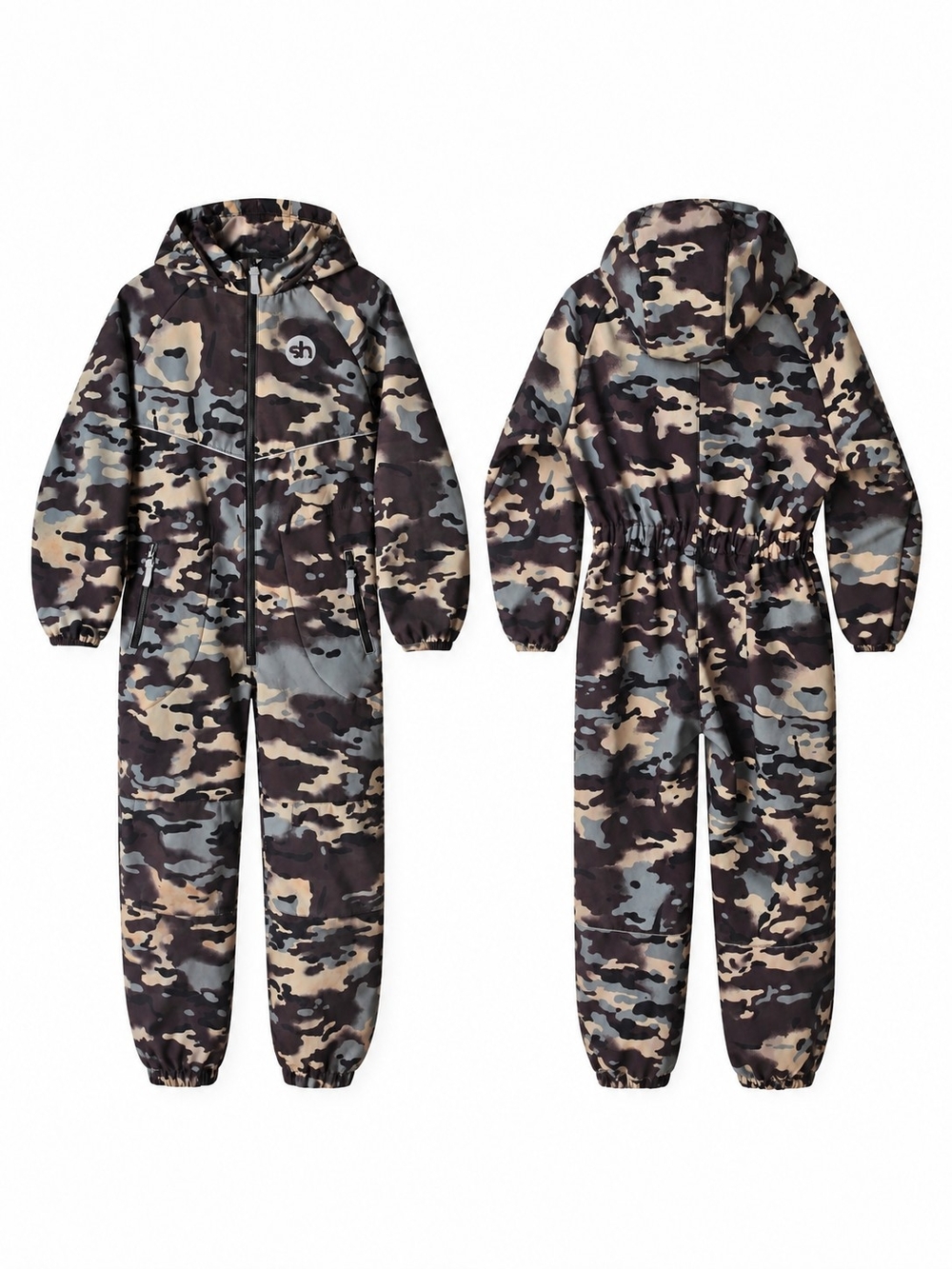 SHERYSHEFF Kids Softshell Waterproof Fleece Jumpsuit Camo Size 146cm/57in/10-12Y